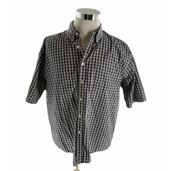 GAP Shirt Mens Size Extra Large Short Sleeves Button Down Multicolor Plaid Top - Picture 3 of 8